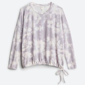 Tie Dye Long Sleeve Waist Tie Knit Top